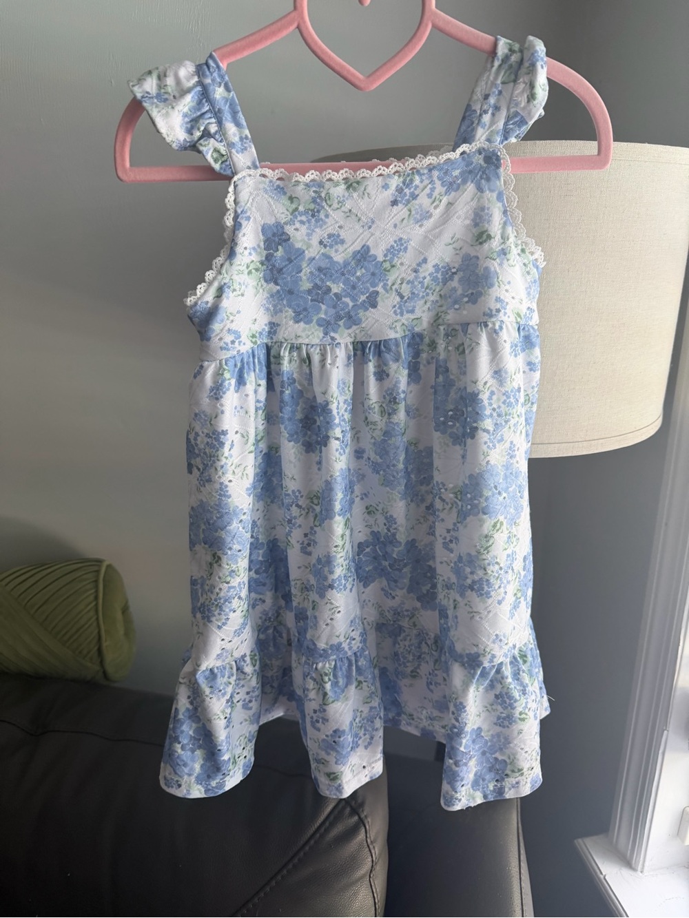 Cynthia Rowley Light Blue Floral Sundress with Lace Trim